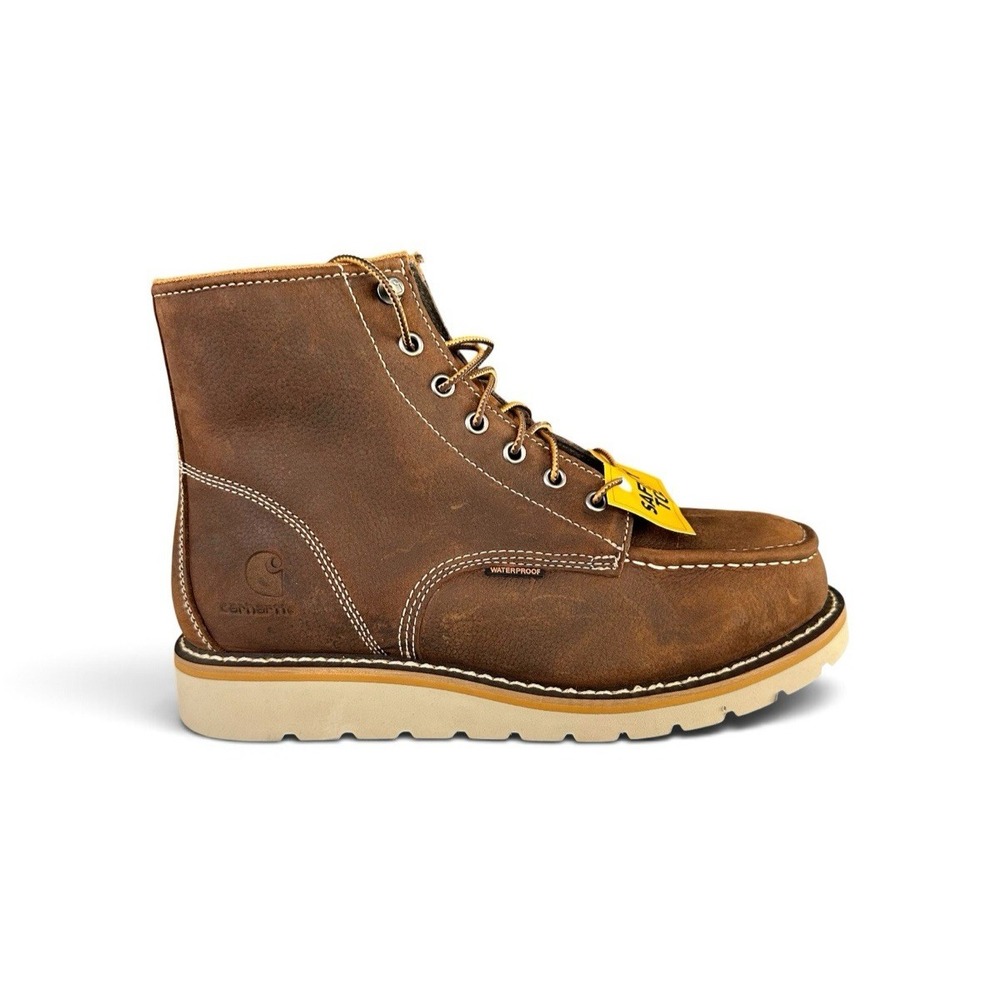 Carhartt Boots 6" Moc Steel Toe Wedge Waterproof Work Leather Men's Size 12